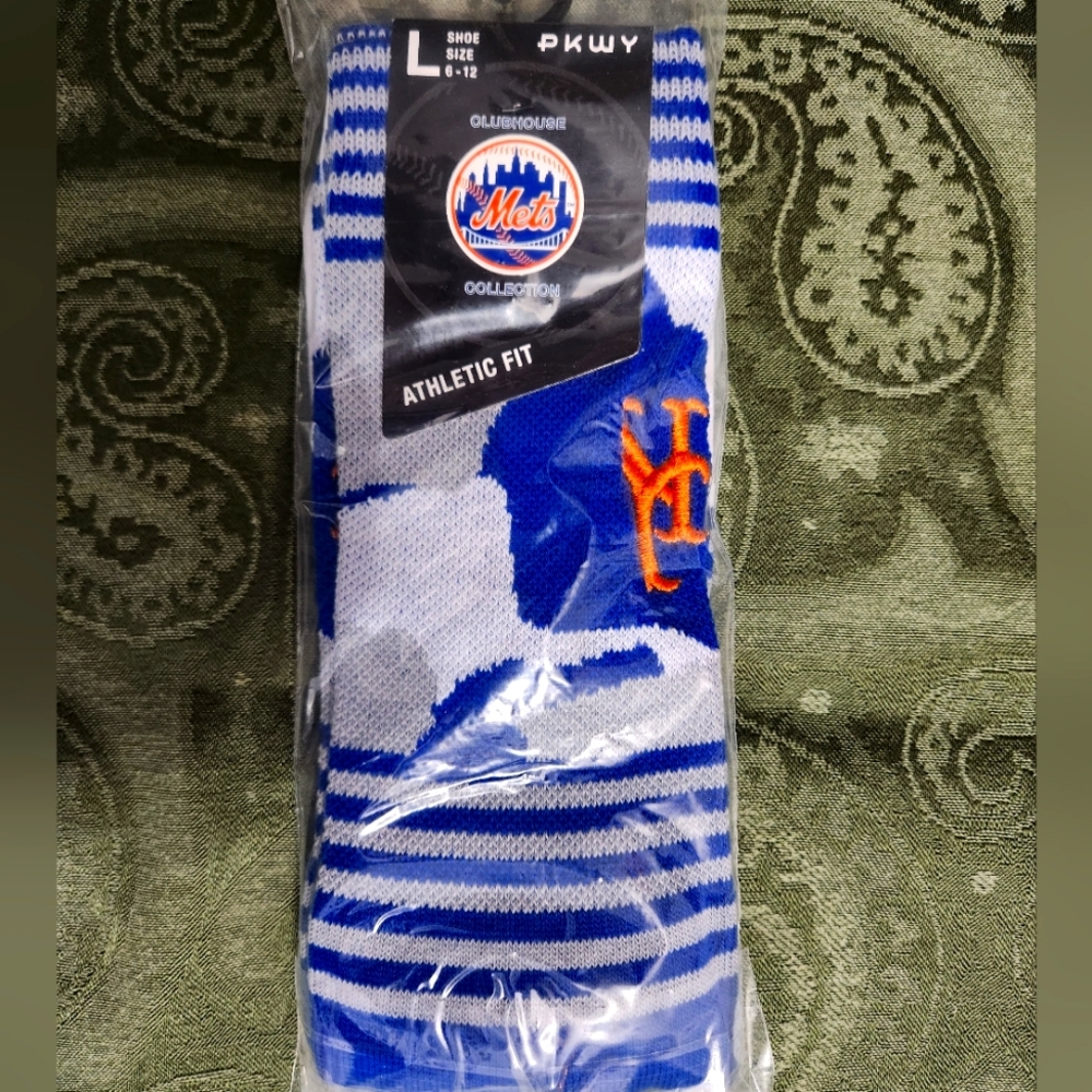 PKWY MLB New York Mets Blue Camo Crew socks, large